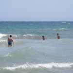 Swimming in the sea at Mojacar Playa