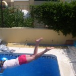 Diving into the swimming pool
